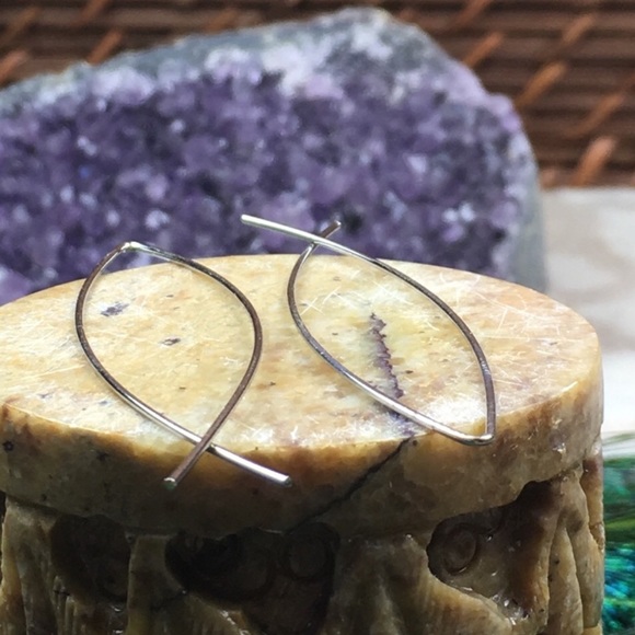 Silver Minimalist Hoop Earrings - Picture 4 of 6